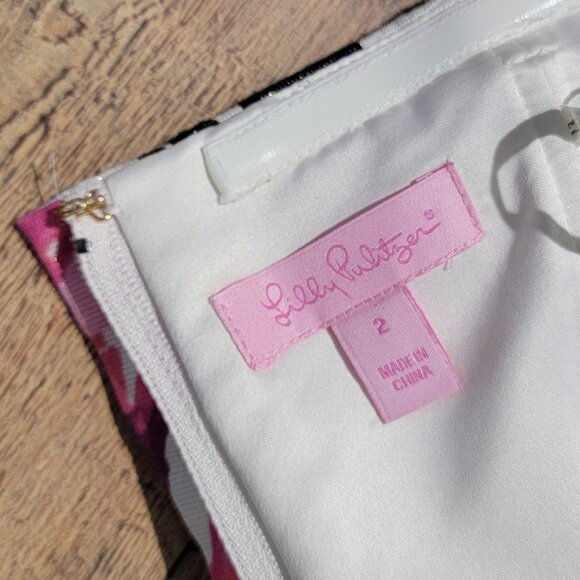 Lilly Pulitzer Stroke of Midnight Floral Strapless Amberly Bow Detail Dress - 2 - Picture 11 of 14